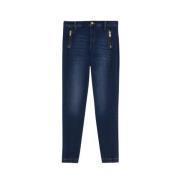 Liu Jo Högmidjade skinny jeans med dragkedjefickor Blue, Dam