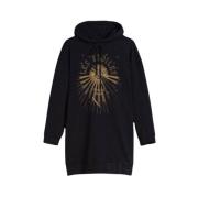 Twinset Oversized Hoodie Klänning Black, Dam