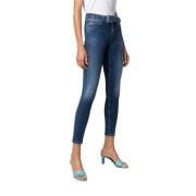 Liu Jo Höga midjade bältesjeans Blue, Dam