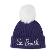 MC2 Saint Barth Pom Pom Mössa med Broderi Blue, Dam