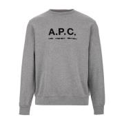 A.p.c. Sweatshirt med rak passform och rund hals Gray, Herr