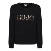 Liu Jo Svart sweatshirt med paljetter Black, Dam
