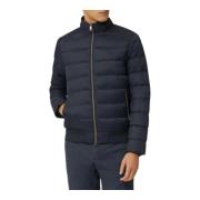 Harmont & Blaine Marinblå Logo Ribbad Bomber Blue, Herr