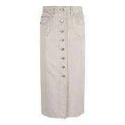 Isabel Marant Étoile Knapp-Front Denimkjol White, Dam