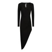 Norma Kamali Svart Sweetheart Side Drape Klänning Black, Dam