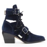 Chloé Pre-owned Pre-owned Sammet stvlar Blue, Dam