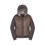 Moorer Hybrid Fleece Bomberjacka Brown, Herr