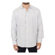Ermanno Scervino White Gray Striped Regular Fit Casual Shirt White, He...