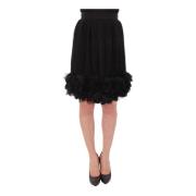 Dolce & Gabbana Pre-owned Black Silk Transparent Above Knees Skirt Bla...