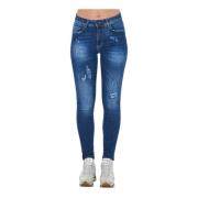 Frankie Morello Blå Skinny Denim Jeans Blue, Dam