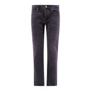 Saint Laurent Slim Fit Svarta Jeans, Tillverkade i Italien Black, Herr