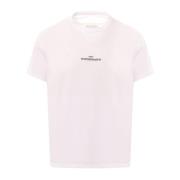 Maison Margiela Vit Crew-neck T-shirt med Broderad Logotyp White, Herr