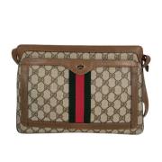 Gucci Vintage Vintage Beige Belagd Canvas Gucci Kameraväska Beige, Dam