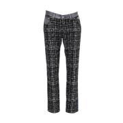 Dolce & Gabbana Pre-owned MultiColor Check Tweed Denim Byxor Black, Da...