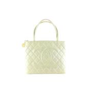 Chanel Vintage Förägad Vit Tygväska White, Dam