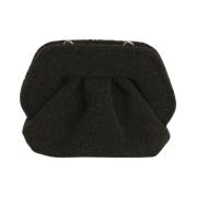 THEMOIRè Svart Bouclé Clutch Väska Black, Dam