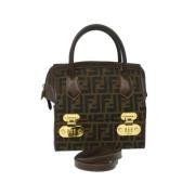 Fendi Vintage Pre-owned Nylon handvskor Brown, Dam