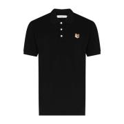 Maison Kitsuné Polo med Patch Logo Black, Herr