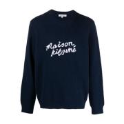 Maison Kitsuné Broderad Logotyp Ulltröja Blue, Herr