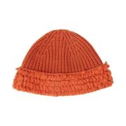 Moncler Handsydd Ull Beanie Mössa Orange, Unisex