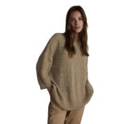 Summum Woman Mjuk Mohair Blandningströja Beige, Dam