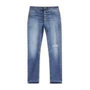 Dondup Iris Smyckeknapp Jeans Blue, Dam