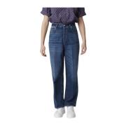 Nine In The Morning Hög Midja Straight Leg Jeans Blue, Dam