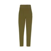 Manila Grace Stiliga Slim-Fit Byxor Uppgradera Garderoben Green, Dam