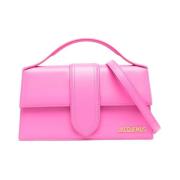 Jacquemus Fluorescerande Rosa Läder Crossbody Väska Pink, Dam