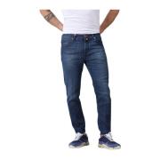 Jacob Cohën Slim Carrot Jeans Blue, Herr