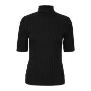 My Essential Wardrobe Svart Rollneck Blus Top Black, Dam