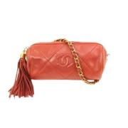 Chanel Vintage Vintage Läder Axelväska Red, Dam