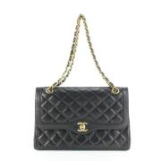 Chanel Vintage Svart Tyg Axelväska Black, Dam