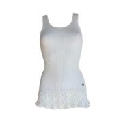 Chanel Vintage Begagnad Vit Bomull Chanel Top White, Dam