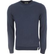 Brooksfield Round-neck Knitwear Blue, Herr