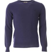 Brooksfield Round-neck Knitwear Blue, Herr