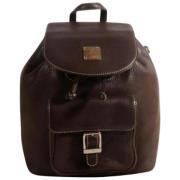 MCM Pre-owned Förägda läderryggsäckar Brown, Dam