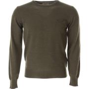 Brooksfield Round-neck Knitwear Green, Herr