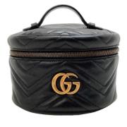 Gucci Vintage Förägande Svart Läder Gucci Marmont Ryggsäck Black, Dam