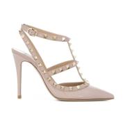 Valentino Garavani Puderrosa Rockstud Ankelrem Pumps Pink, Dam