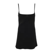 Courrèges Snygg A-Linje Crepeklänning Black, Dam