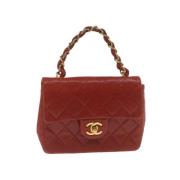 Chanel Vintage Pre-owned Röd Läder Chanel Flapväska Red, Dam