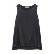 Maliparmi Satin Top - Stilfull och Elegant Black, Dam