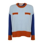 Marni Mysig och stilren Mxb15 Cloud Roundneck Sweater Blue, Dam