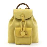 Gucci Vintage Gul Mocka Gucci Bambu Ryggsäck Yellow, Unisex