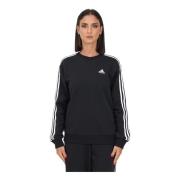 Adidas Svart Essentials 3-Stripes Fleece Sweatshirt för Kvinnor Black,...