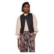 Antik Batik Casbah gilet Black, Dam