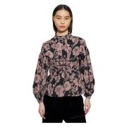 Antik Batik Leonie korsettstil blus Purple, Dam