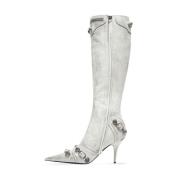 Balenciaga Cagole Point-Toe Boots White, Dam