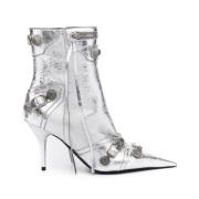 Balenciaga Cagole 90mm Metallic Ankelstövlar Gray, Dam